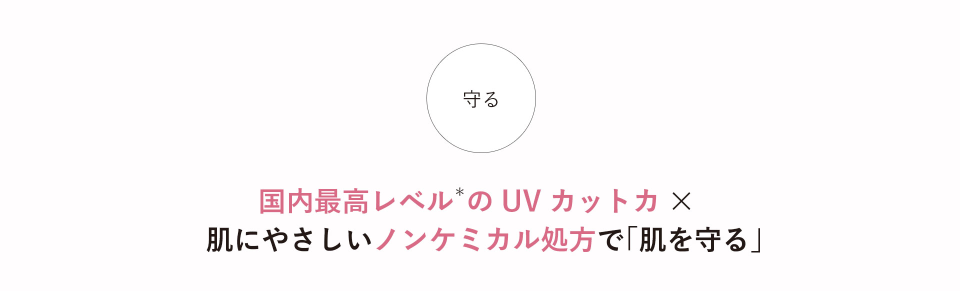 国内最高レベル*のUVカットカ×肌にやさしいノンケミカル処方で「肌を守る」